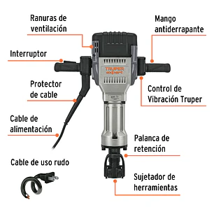 Demoledor HEX 30 kg Truper 100894 62 JOULES 2000W  Expert MADE-30NX 