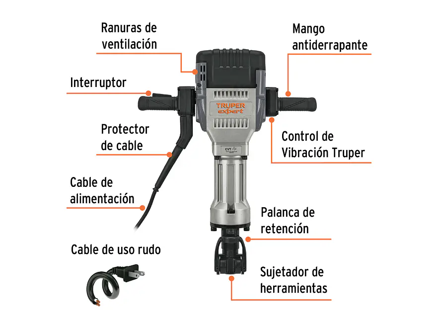 Demoledor HEX 30 kg Truper 100894 62 JOULES 2000W  Expert MADE-30NX  - Foto 2 | aztools.co