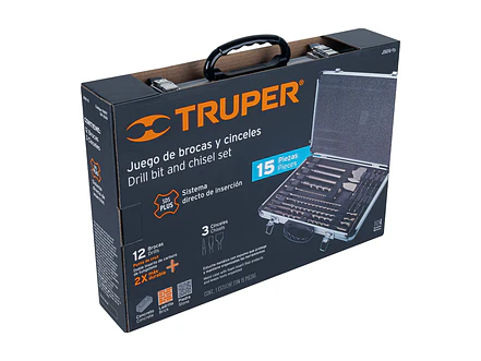 Juego de brocas y cinceles para demoledor Truper 11897, rotomartillo SDS plus 15 piezas JSDS-15,  - Foto 4 | aztools.co