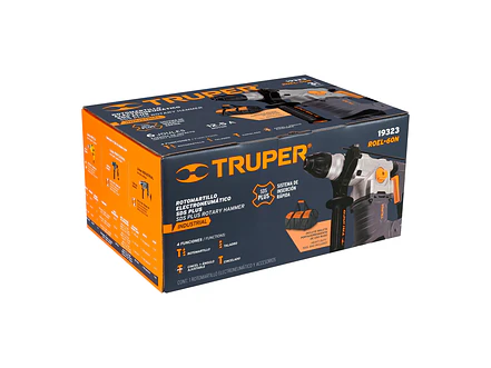 Demoledor Rotomartillo Industrial SDS Plus Truper 19323, 6 Joules, 1600W con Accesorios y Maleta, ROEL-60N  - Foto 4 | aztools.co