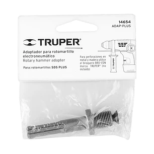 Adaptador para Rotomartillos SDS Plus, Convierte a Taladro Convencional, Compatible con Varias Marcas TRUPER ADAPT-PLUS 14654