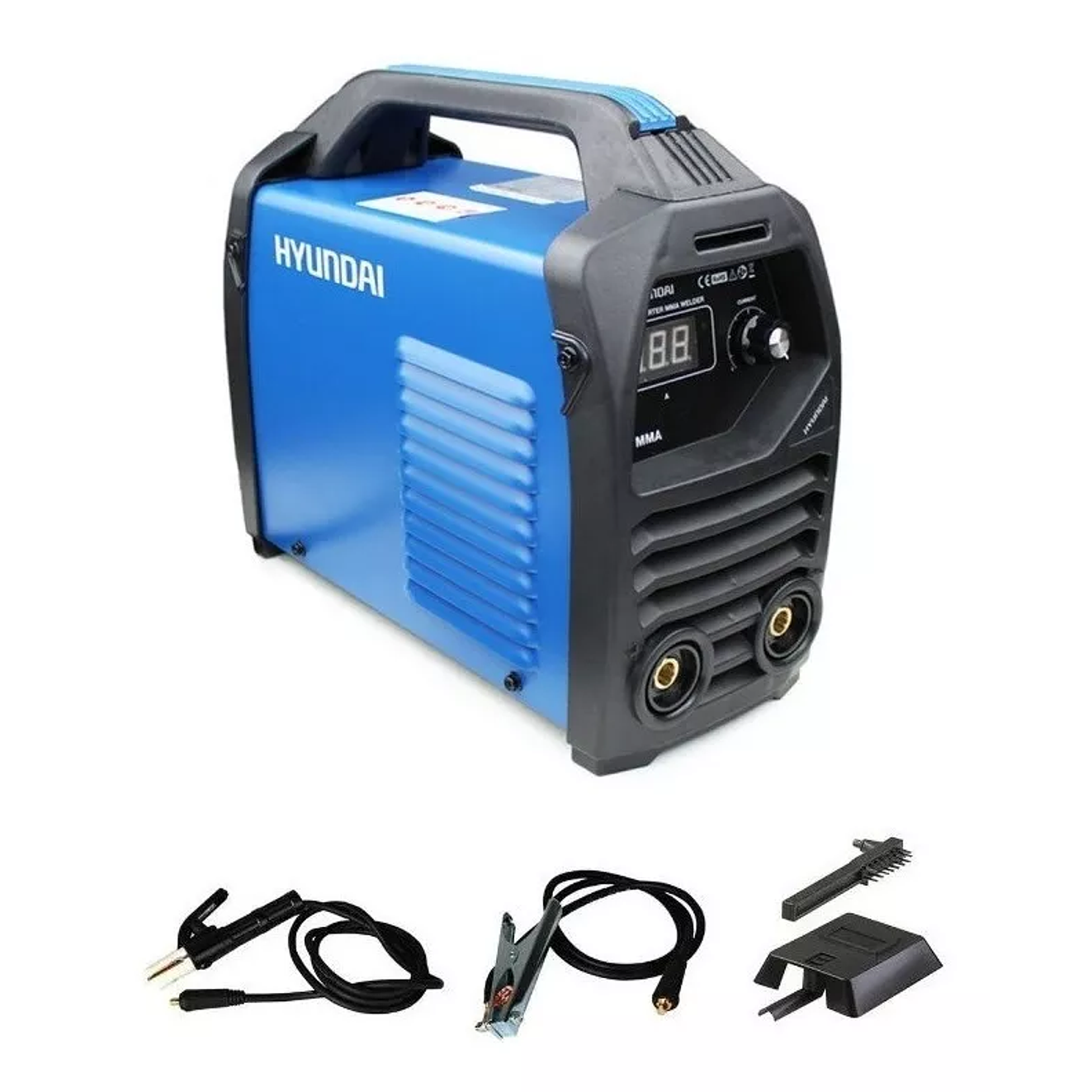 Soldador Inversor Hyundai 120A MMA120D: Inverter IGBT, Voltaje Dual, Protección y Pantalla Digital. Incluye Accesorios. 2