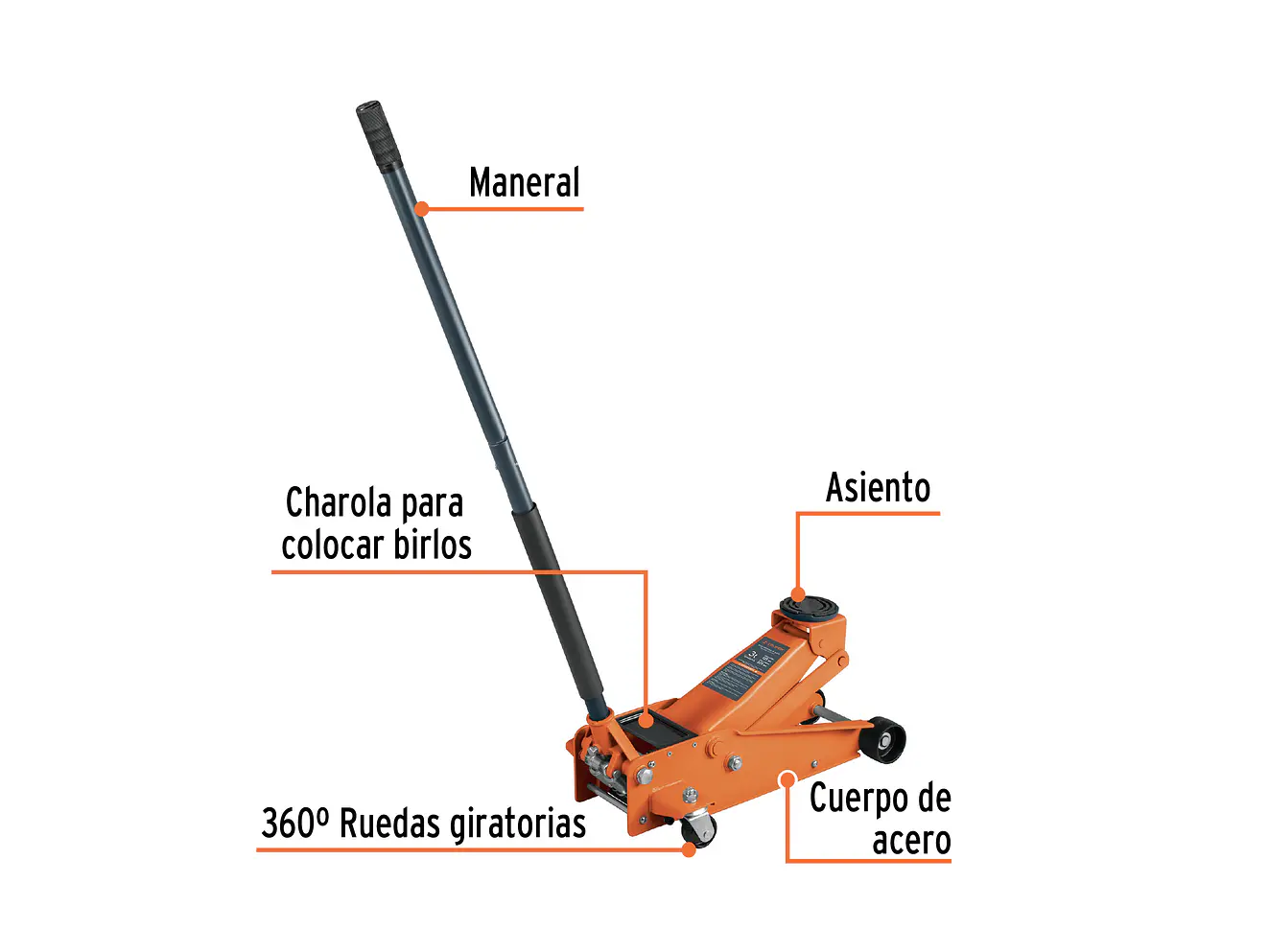Gato hidráulico tipo zorra de patín Truper 14949, 3 toneladas profesional, elevación rápida - Foto 2 | aztools.co