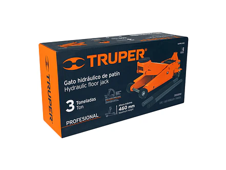 Gato hidráulico tipo zorra de patín Truper 14949, 3 toneladas profesional, elevación rápida - Foto 4 | aztools.co