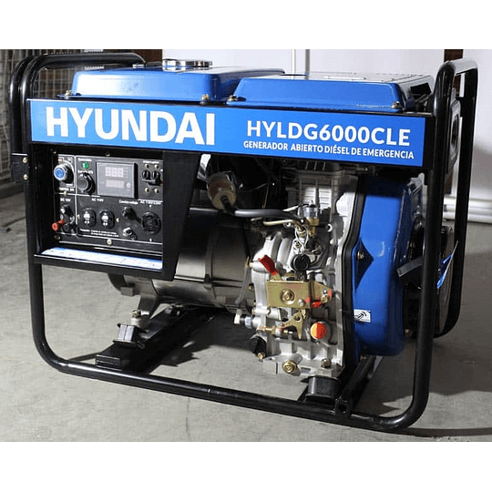 Planta Eléctrica Hyundai HYLDG6000CL: 5500W Diesel, Tipo Abierto, Voltaje 110/220V, Ideal para Aplicaciones Residenciales y Comerciales