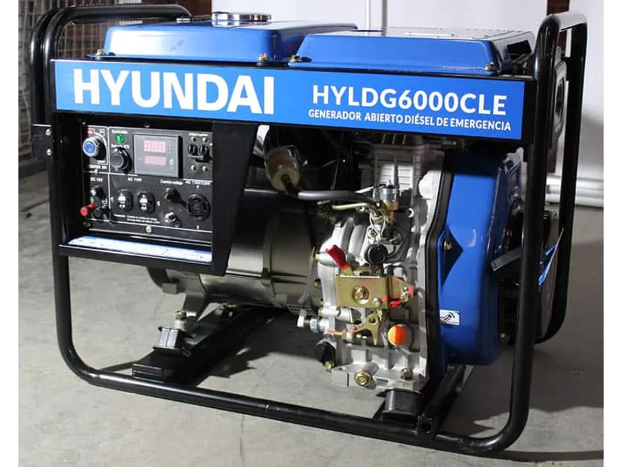 Planta Eléctrica Hyundai HYLDG6000CL 5500W Diésel, Monofásica y Abierta - Foto 3 | aztools.co