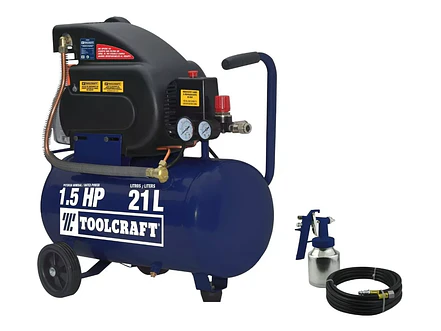 Compresor de Aire Horizontal 21L 1.5HP 127V TOOLCRAFT TC5590 - Foto 2 | aztools.co