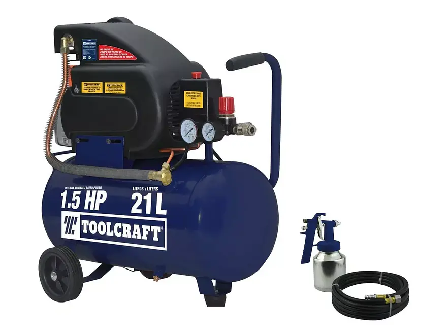 Compresor de Aire Horizontal 21L 1.5HP 127V TOOLCRAFT TC5590 - Foto 2 | aztools.co