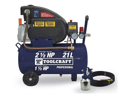 Compresor de Aire Horizontal 21L 1.5HP 127V TOOLCRAFT TC5590 - Foto 1 | aztools.co