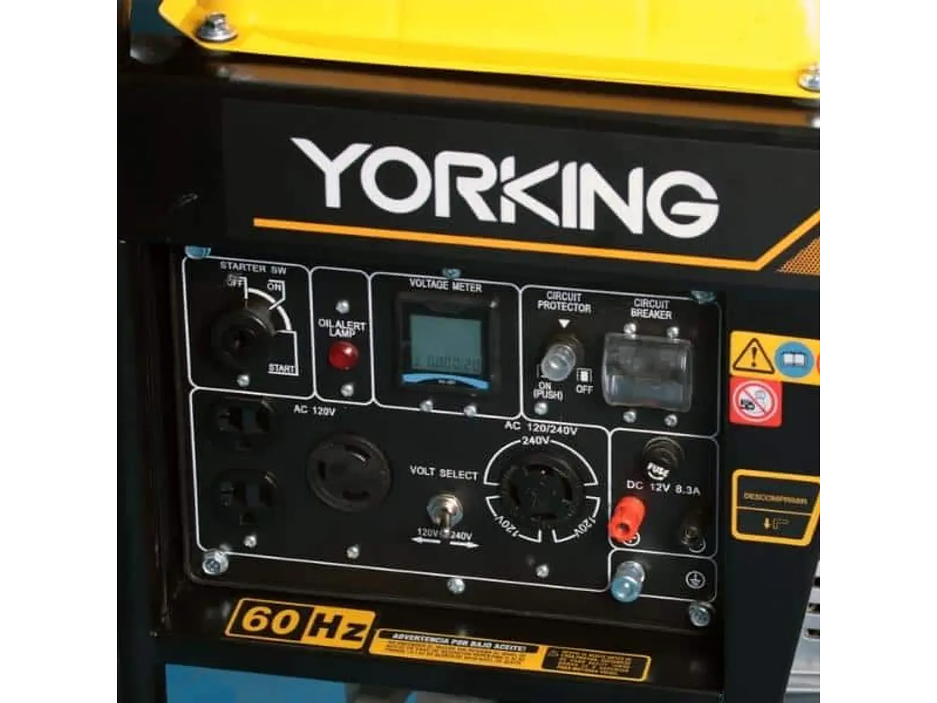 Planta eléctrica diésel bifásica 7 kVA / 7 kW YORKING YDE8500E - Foto 4 | aztools.co