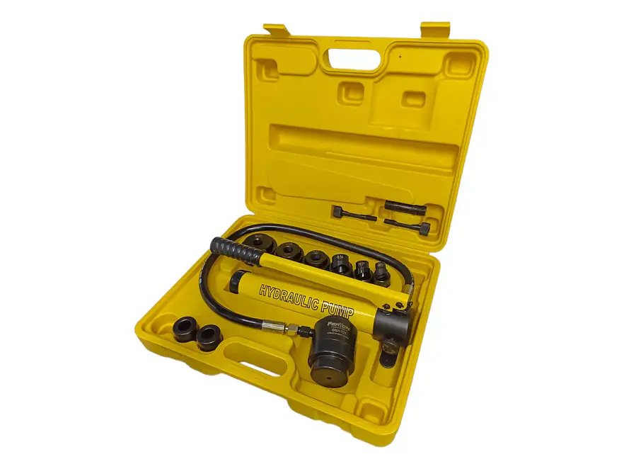Sacabocados Hidráulico 10T Ferrawyy SBA10T, para metal hasta 3mm de espesor, con moldes redondos. - Foto 1 | aztools.co