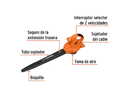 Sopladora/Aspiradora eléctrica Truper 18146 1.440W, con bolsa recolectora  - Foto 2 | aztools.co