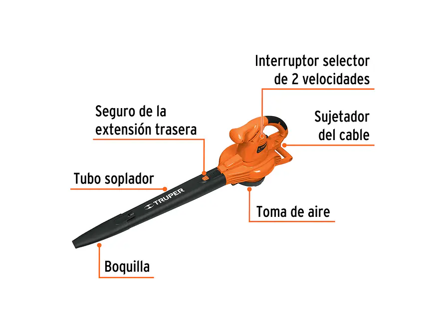 Sopladora/Aspiradora eléctrica Truper 18146 1.440W, con bolsa recolectora  - Foto 2 | aztools.co