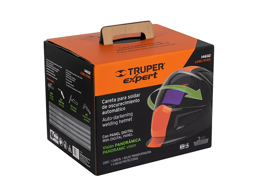 Careta digital para soldar Truper 14632, sombra 9 a 13,  - Foto 2 | aztools.co