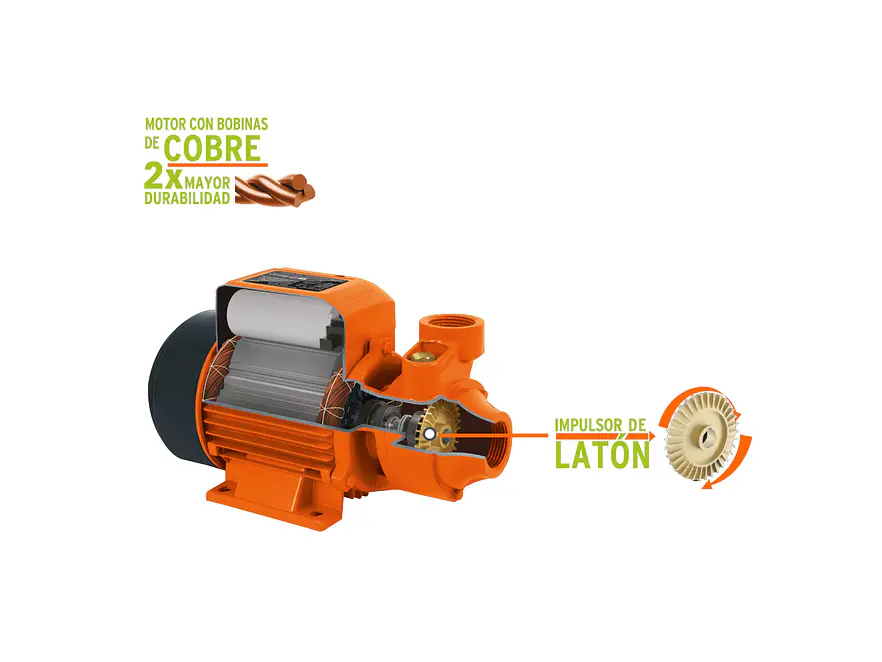 Bomba eléctrica periférica para agua 1 HP, Truper 10070 BOAP-1 - Foto 2 | aztools.co