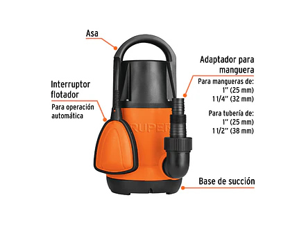 Bomba Sumergible Agua Limpia 1 HP Truper 12602 Altura Máx. 10m - Foto 2 | aztools.co