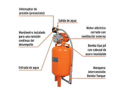 Bomba hidroneumática  Truper 12255 1 HP, 100 litros - Foto 4 | aztools.co