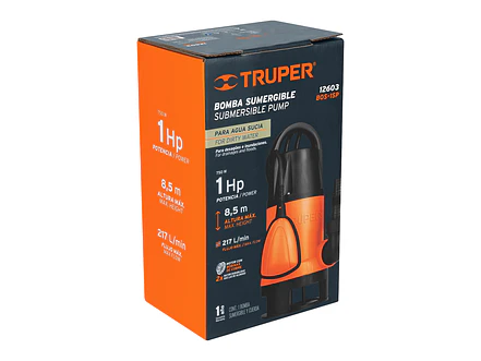 Bomba sumergible plástica Truper 12603 para agua sucia 1 HP  - Foto 5 | aztools.co
