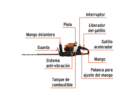 Cortasetos con motor a gasolina Truper 12251 26 cc, uso profesional