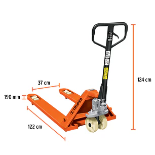 Estibador 3 Toneladas Truper 15083, Ruedas de Nylon Ultra Resistentes, Elevación Máxima 190mm 
