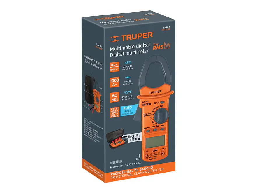 Pinza Voltiamperimétrica Digital Truper 10404 - 60A a 1000A - Funciones Avanzadas - Uso Profesional - Foto 3 | aztools.co