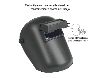 Careta para Soldar Pretul 26005 - Polipropileno - Ventanilla Móvil - Lentes Intercambiables - Foto 2 | aztools.co