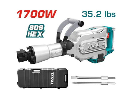 Martillo Demoledor Industrial TOTAL UTH215456 1700W 45 Joules SDS Hex - Foto 2 | aztools.co
