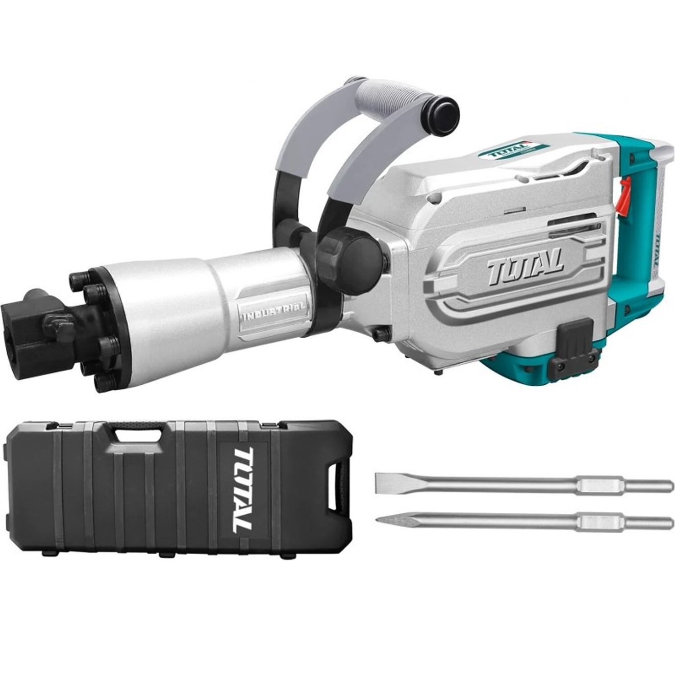 Demoledor 45J 1700W TOTAL UTH215456 - Potente Herramienta de Demolición para Trabajos Pesados con Cinceles y Estuche BMC Incluidos 3
