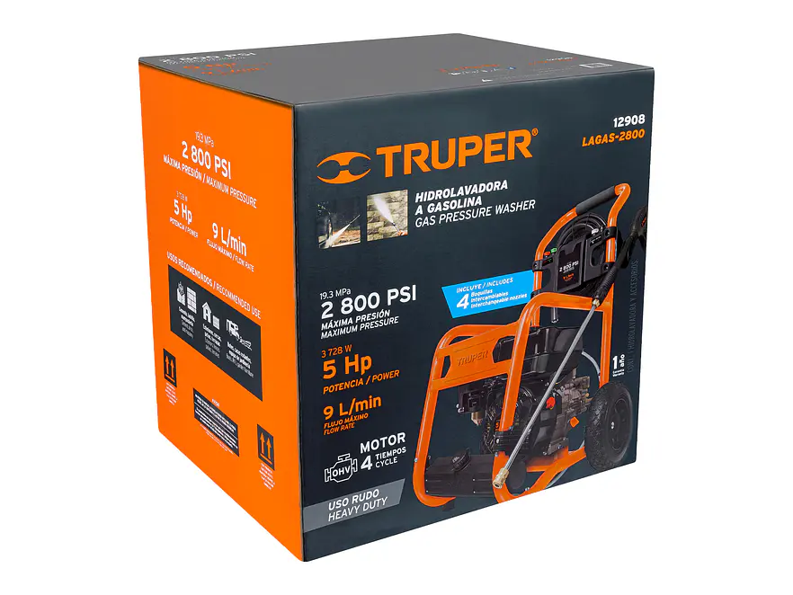 Hidrolavadora a gasolina, 2.800 PSI TRUPER 12908 - Foto 2 | aztools.co