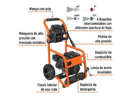 Hidrolavadora a gasolina, 2.800 PSI TRUPER 12908 - Foto 6 | aztools.co