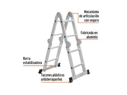 Escalera multiposición Truper 101905 8 peldaños Tipo I  - Foto 7 | aztools.co