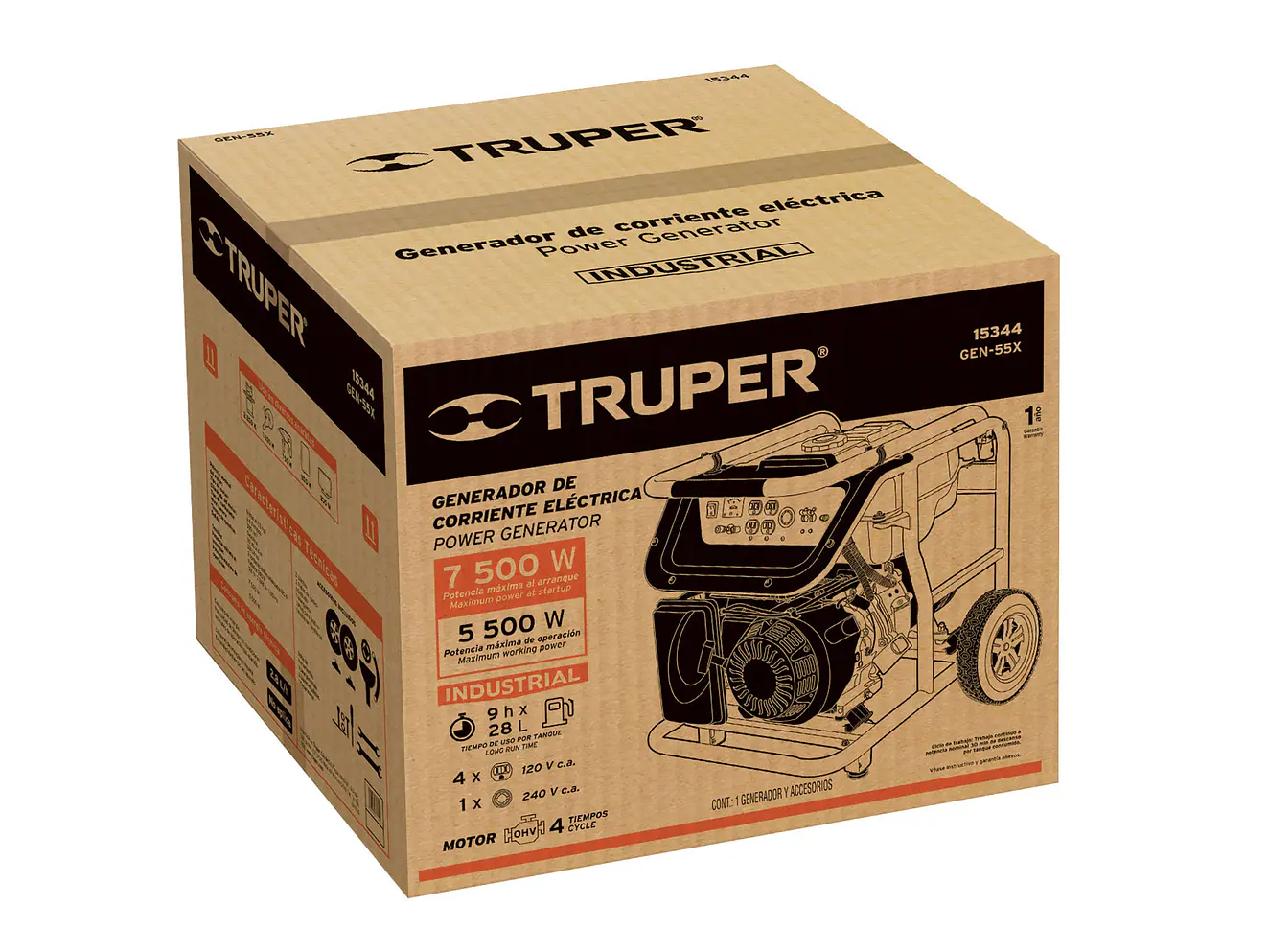 Planta eléctrica a gasolina Truper 15344, 5,500 W  - Foto 5 | aztools.co