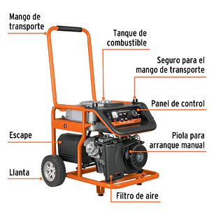 Planta eléctrica a gasolina Truper 15344, 5,500 W 