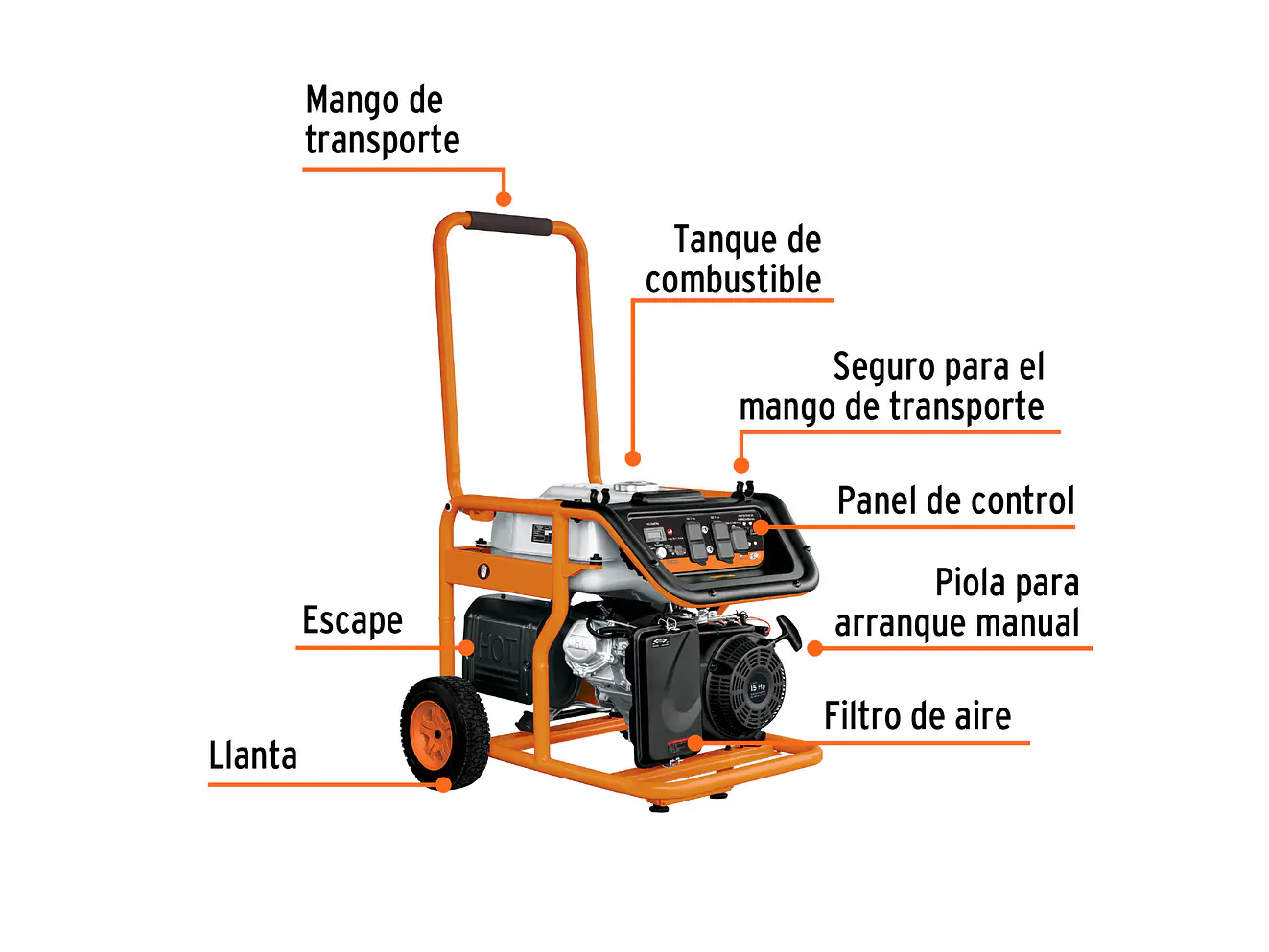 Planta EléctricA a gasolina Truper 15345, alta potencia, 8kVA  - Foto 2 | aztools.co