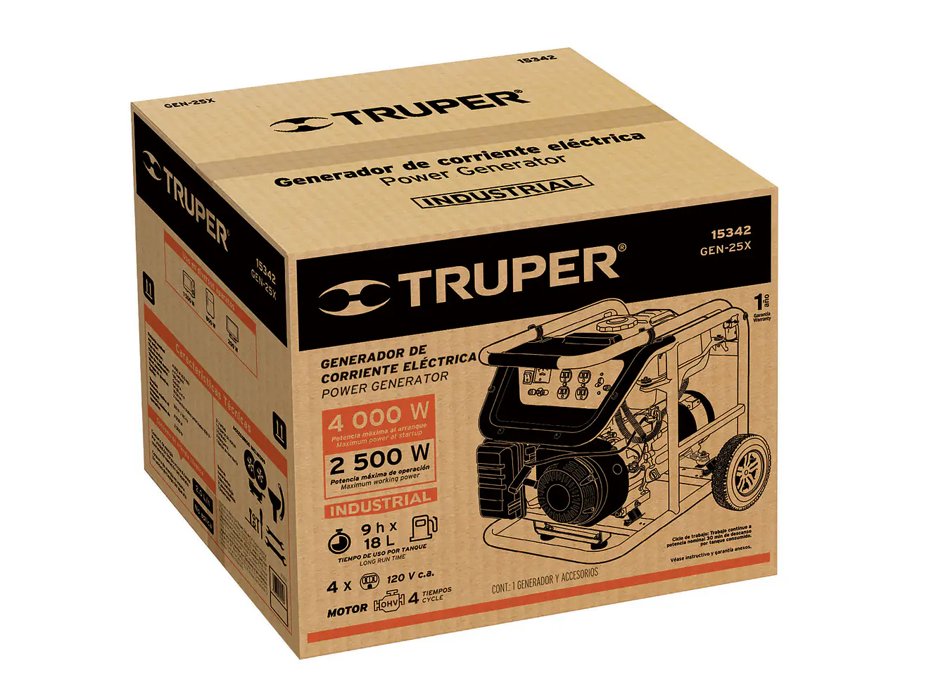 Planta Eléctrica portátil con motor a gasolina Truper 15342 2.5kva  - Foto 5 | aztools.co