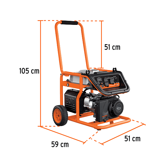 Planta Eléctrica portátil con motor a gasolina 2.5kva TRUPER 15342