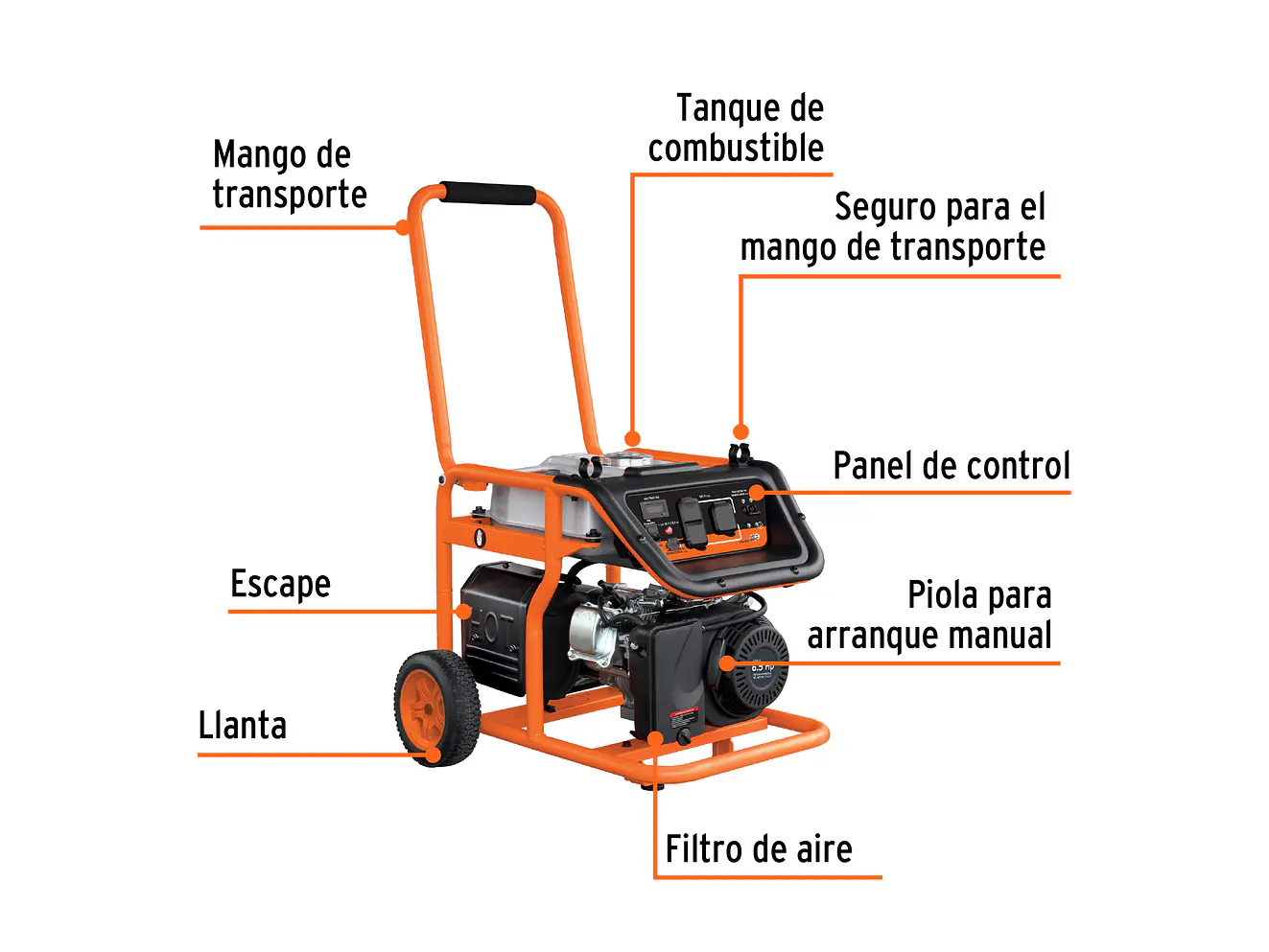 Planta Eléctrica portátil con motor a gasolina Truper 15342 2.5kva  - Foto 3 | aztools.co