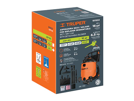 Aspiradora/Sopladora Truper 101522 de 16 galones  - Foto 4 | aztools.co