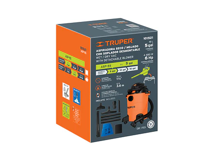 Aspiradora Sopladora de 5 galones Truper 101521 - Foto 4 | aztools.co