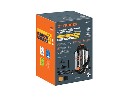 Aspiradora en acero inoxidable Truper 101525, 16 Galones - Foto 4 | aztools.co