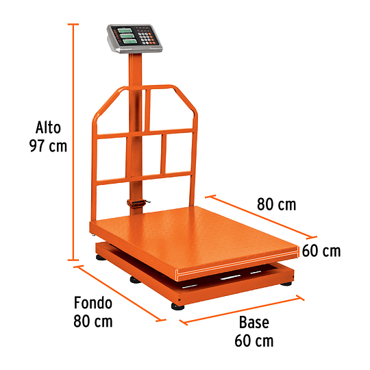 Báscula de plataforma, plegable, capacidad 500 kg