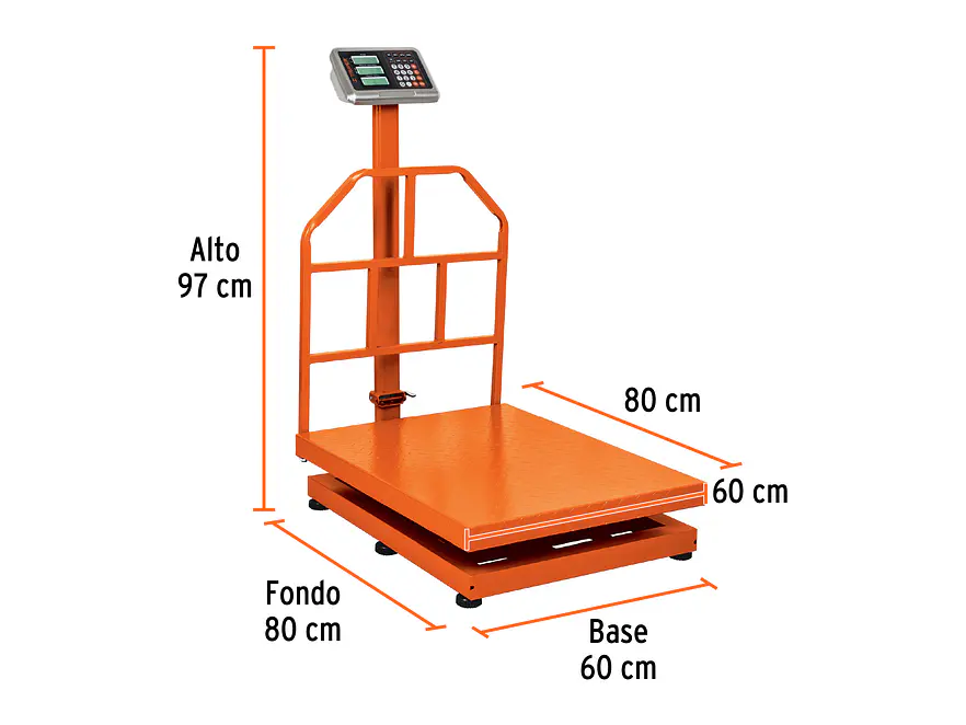 Báscula de plataforma Truper 15733, plegable, capacidad 500 kg