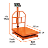 Báscula de plataforma, plegable, capacidad 500 kg