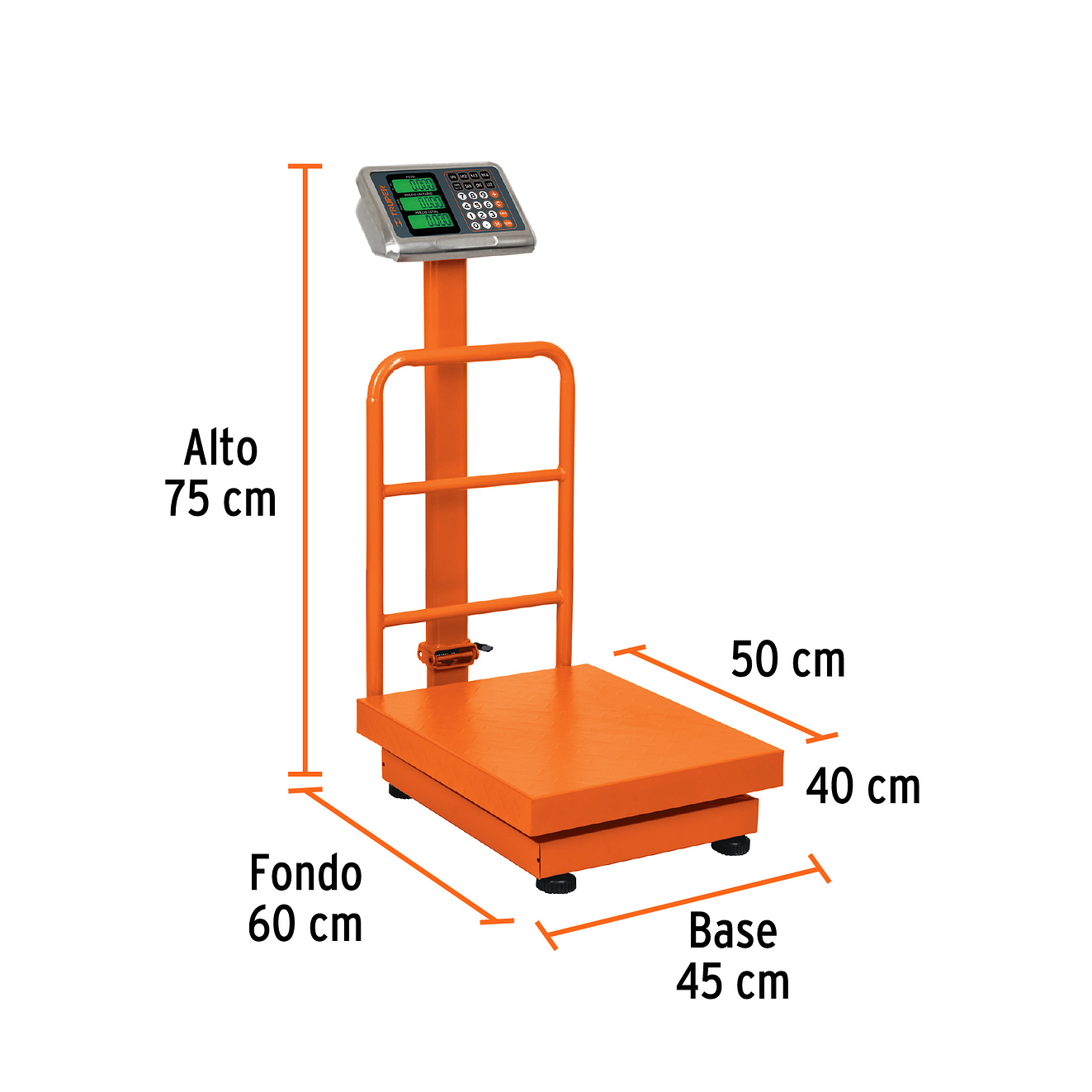 Báscula de plataforma Truper 15732, plegable, capacidad 200 kg
