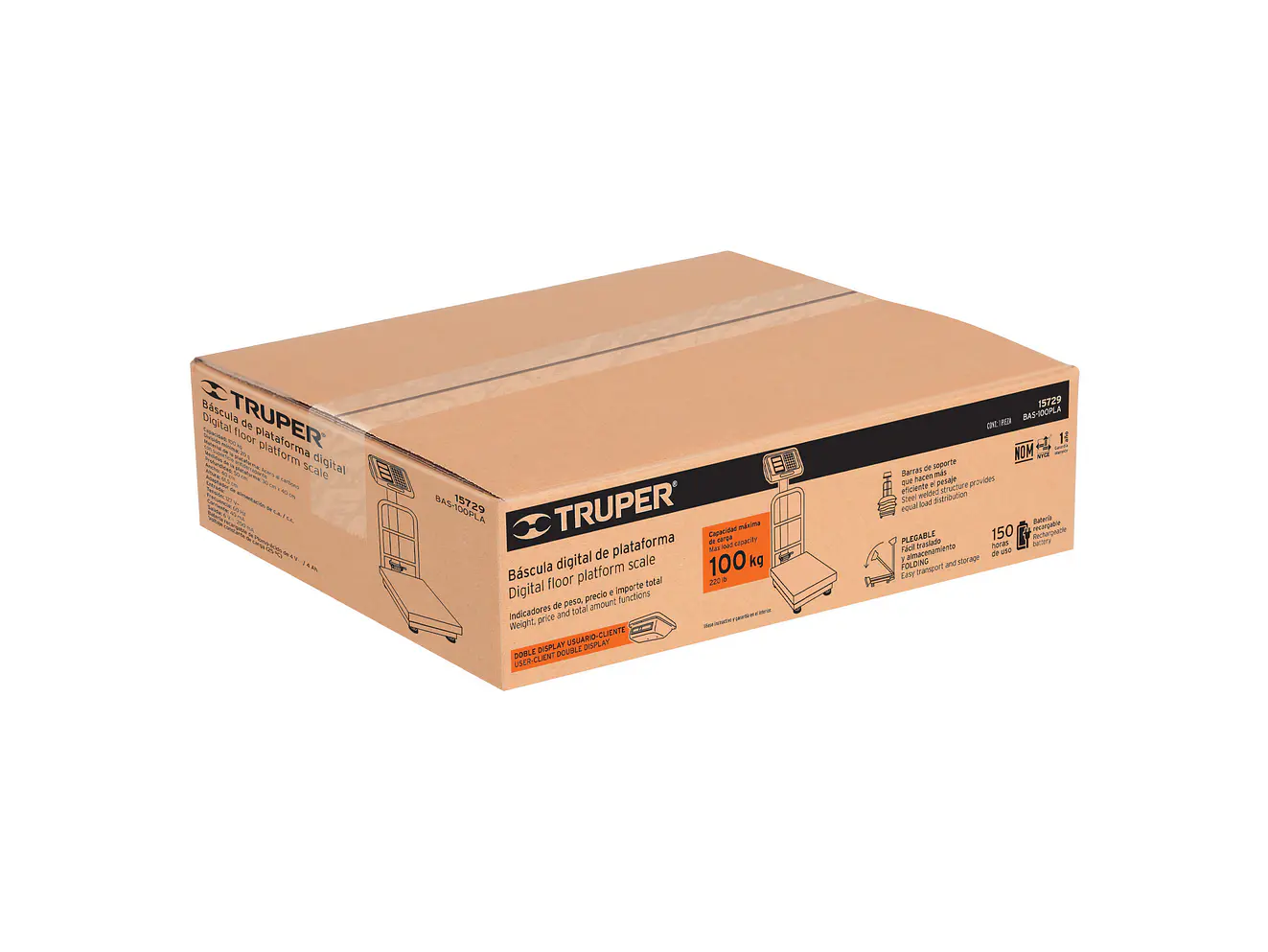 Báscula de Plataforma Plegable Truper 15729: 100 kg de capacidad - Foto 7 | aztools.co