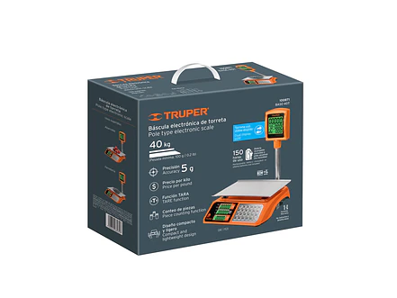 Báscula electrónica multifunciones con torreta Truper 100871, 40 kg
