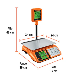 Báscula electrónica multifunciones con torreta Truper 100871, 40 kg