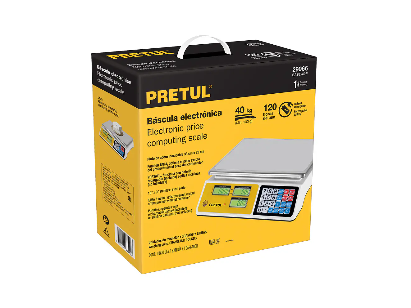 Báscula Pretul electrónica multifunciones Pretul 29966 capacidad 40 kg  - Foto 6 | aztools.co