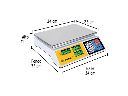 Báscula Pretul electrónica multifunciones Pretul 29966 capacidad 40 kg  - Foto 3 | aztools.co