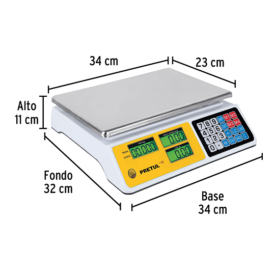 Báscula Pretul electrónica multifunciones capacidad 40 kg PRETUL 29966